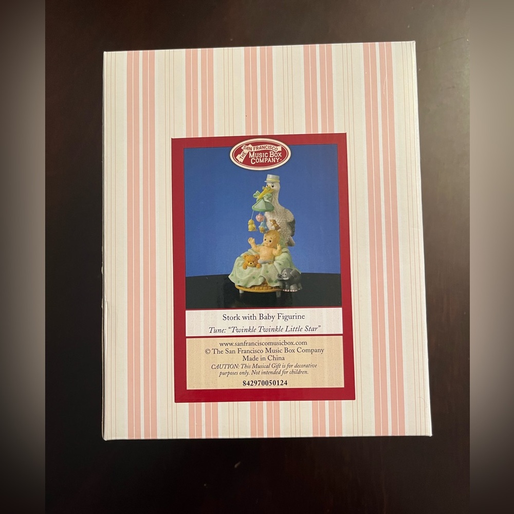 San Francisco Music Box Co. Stork with Baby Figurine